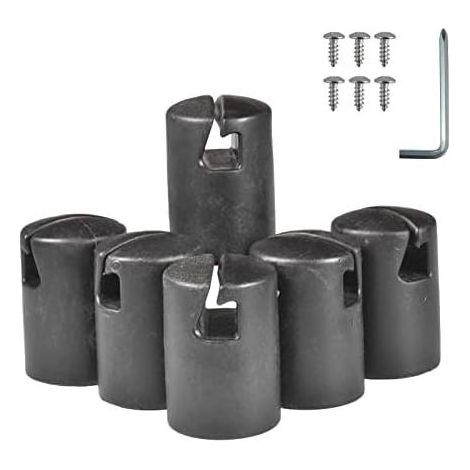 Lot de 6 Embouts Poteau, Trampoline 32mm, Noir, Universel, Sécurité Filet, Installation Facile (1/5)