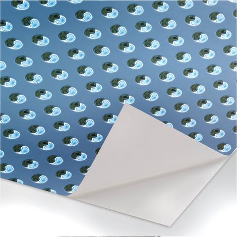 Lastra metallica blu con sfere - Pellicola adesiva in PVC finitura opaca - Misura: 100x200 cm (1/3)