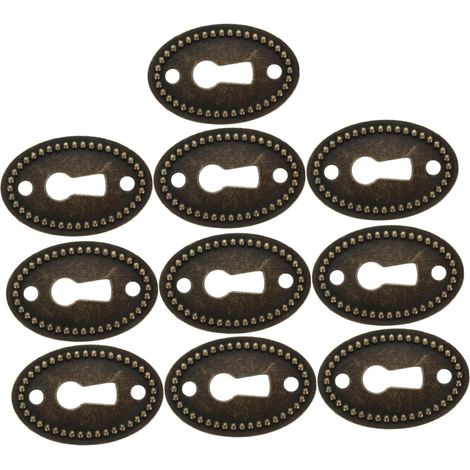 Garneck Lot de 10 plaques recouvrement ovales pour trous serrure (1/5)