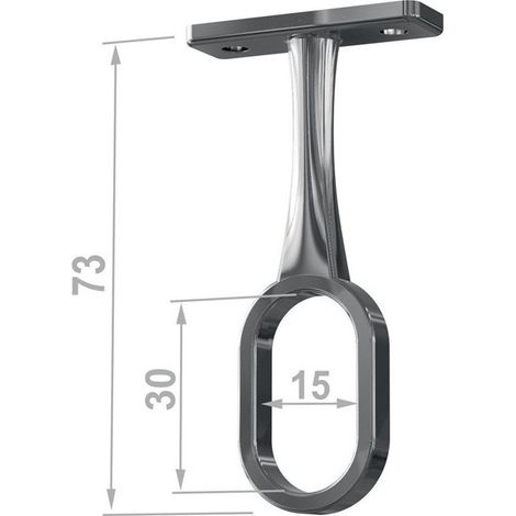 Viga central 12353 Zinc fundido a presión, gris titanio, diámetro 30x15 PG