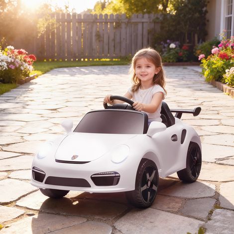 Coche Eléctrico para Niños con Licencia RUF CTR 3 Clubsport Mando a Distancia Motor Doble Ruedas Auxiliares Blanco (1/5)