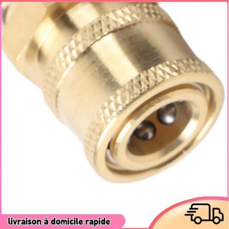Raccord Rapide Haute Pression - 3/8 Pouces À M22 - Pour Nettoyeur Haute Pression - 15 mm - Lot De 2 (1/5)
