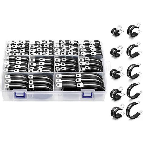 Colliers de serrage pour câbles - Kit de 112 pièces, 10 tailles - Assortiment de colliers de serrage pour tuyaux (1/5)