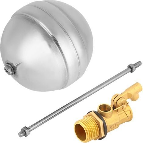 Capteur d'eau en laiton de robinet à flotteur d'eau en laiton de robinet à flotteur DN15 G1/2 pour robinet automatique de niveau d'eau de piscine-2pc