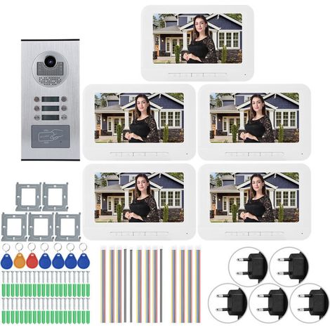 Doorbell intercom, 7-inch 000TVL video doorbell camera monitor for the home and apartment blocks (European standard (00-240V)) (1/5)