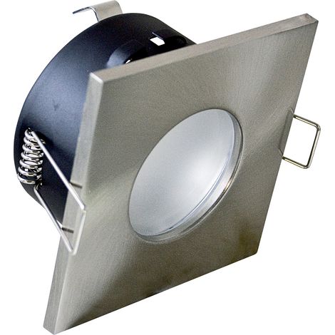 Faretto Incasso Bath Quadrato Alluminio Nickel Satinato 1 Luce Gu10