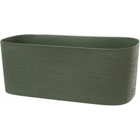 Vaso da giardino + riserva d'acqua - GARDEN ID Respect - Verde di grigio 50 x 17 cm - 100% rifiuti domestici - 100% riciclabile (1/3)