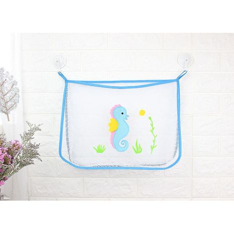 un Sac De Rangement Bleu Pour Jouets Pour Enfants, Environ 30 Cm X 40 Cm X 10 Cm Sac En Filet Pour Se Baigner Et Jouer Des Jouets (1/4)