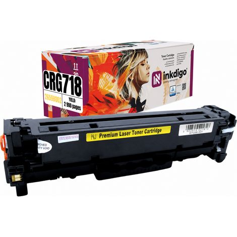Toner Inkdigo CRG718Y compatibile con Canon i-Sensys LBP-7200 MF724Cdw, certificato TÜV. (1/5)