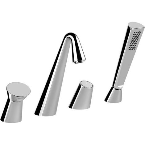 Gessi CONO Mélangeur bain douche quatre trous avec inverseur, bec