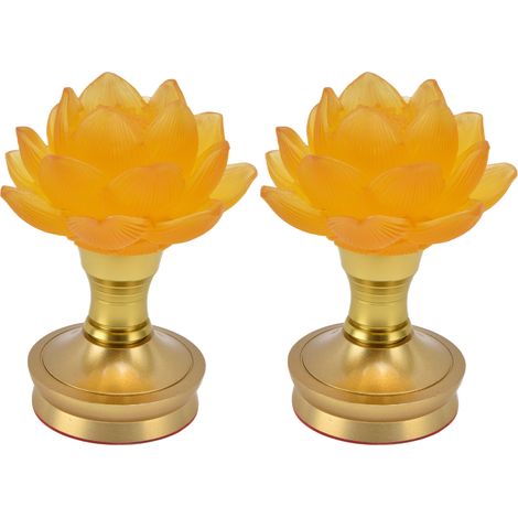 Lot de 2 lampes LED bouddhistes à 3 couleurs réglables, lampe Bouddha à brancher, lampe fleur pour la maison, matériel bouddhiste, prise UE 100-240 V (1/5)