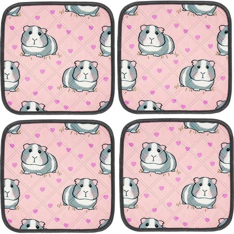 4 pièces Pipi Pads pour cochons d'Inde, 30 x 30 cm,Absorbant Pipi Pads pour Lapins,Réutilisable Lavables Petits Animaux Tapis Absorbant l'urine pour Lapins, Hamsters, Chiots, Petits Animaux (1/5)