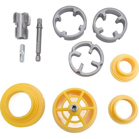 Kit de roscado de tuberías PPR de doble cabezal Greensen, vástago hexagonal de 0,25 pulgadas, rosca estándar, herramientas de plomería para trabajos manuales y profesionales. (1/5)