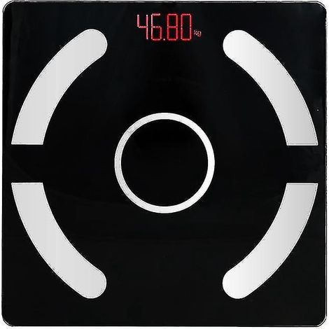 Bluetooth-Körperanalysewaage mit BMI-Berechnung (schwarz) (1/5)