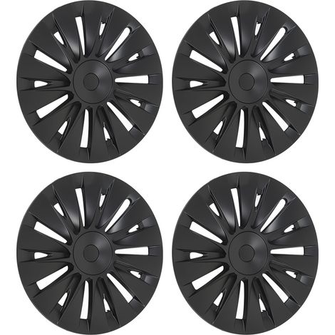 Enjoliveurs 4 pièces 19 pouces noir mat sport style cache jante remplacement pour Tesla Model Y 2020-2023 (1/5)