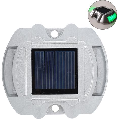 Ortviai Plot lumineux solaire en alliage d’aluminium, LED verte haute luminosité, étanche IP68, pour allée, escalier et chemin