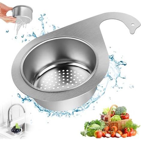 Panier D'évier en Forme de Cygne, Panier de Vidange D'évier en Acier Inoxydable en Forme de Cygne, Panier de Vidange Multifonct pour Égouttoir Cuisine pour Fruits (1/5)