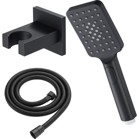 Pomme de Douche à Main Noire, ABS Tête Chute Pluie Massage Spa, (1/5)
