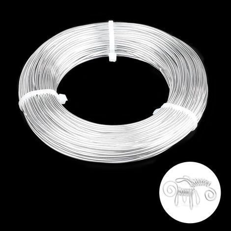 Fil en aluminium de calibre 15 - 1,5 mm - 50 m - Fil en aluminium anodisé - Pour la sculpture, la fabrication de perles - Fil métallique flexible pour la fabrication de bijoux, les travaux manuels, la (1/5)