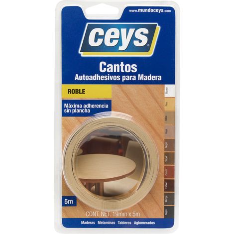 Ceys Canto autoadhesivo para madera Roble fácil aplicación resistente al agua 19mm X 5Mt