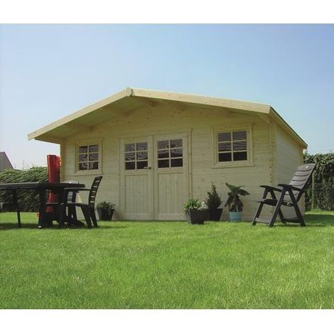 Abri de jardin ZÜRICH en bois 17,65m², Toiture Toit standard (roofing), Plancher Oui (1/5)