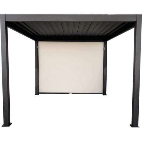 tenda laterale oscurante per pergola bioclimatica euro garden "atena ed era" in textilene ecrù lato 4 mt