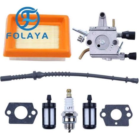 FOLAYA Carburateur Filtre à air Bougie d'allumage Kit pour Débroussailleuse Stihl FS350 FS300 FS250 FS120 FS200 R FS020 FS202 (1/3)