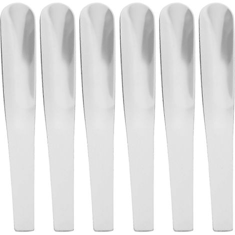 Lot de 6 cuillères à soupe créatives en acier inoxydable, mini cuillères plates longues et multifonctionnelles, pour café, thé glacé, crème anglaise, accessoire indispensable pour la maison, l'hôtel e (1/3)