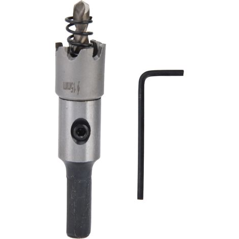 Jeu de trépans carbure 6 dents pour acier inoxydable et aluminium - queue triangulaire antidérapante (15mm)