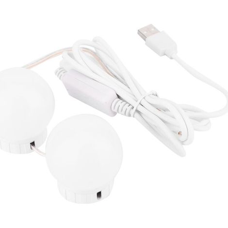Kit d'éclairage LED pour miroir de courtoisie avec interrupteur tactile USB et 2 ampoules spot.-AquaForge (1/5)