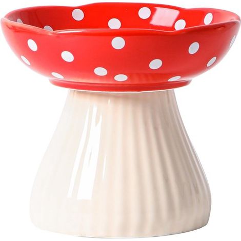 Ciotola per gatti, lettiera, ciotole per cibo e acqua. Lettiera rialzata in ceramica a forma di fungo per cibo e acqua. Ciotole per cibo e acqua. (1/5)