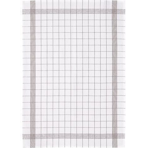 Torchon de Cuisine en Coton Absorbant à Petits Carreaux Taupe 50 x 70 cm - PANGIVO (1/3)