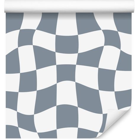Papier peint gratuit à damier bleu et gris clair, 50 x 1000 cm (1/5)