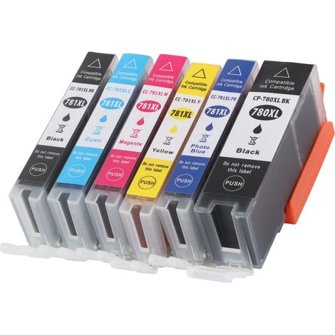 Cartouche d'encre haute qualité pour imprimantes Canon PIXMA TS707, TR8570, TS8170 - Noir, Cyan, Magenta, Jaune, Bleu pâle (1/5)