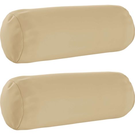 vidaXL Funda de almohada 2 pcs HEERLEN Beige Ø 15 x 40 cm Poliéster (1/2)
