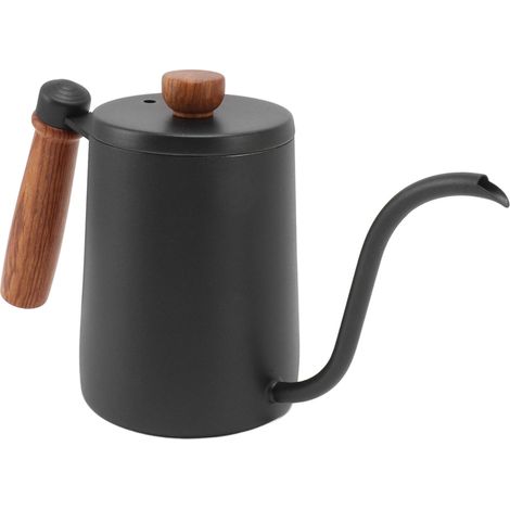 Bouilloire à col de cygne pour café filtre – Noire – Acier inoxydable, pour versement précis (1/5)