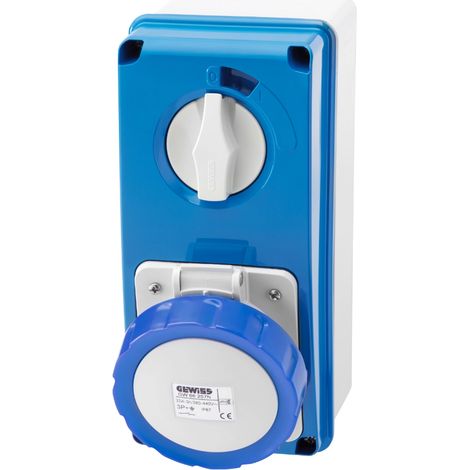 Presa Verticale Interbloccata Gewiss GW66215 Con Fondo IP67 2P+T 32A 230V