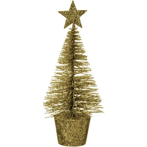 Sapin de Table à Poser "Héritage" 15cm Or