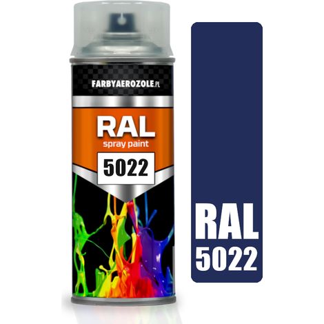 Vernice acrilica spray blu notte lucido RAL 5022, 400 ml (1/2)