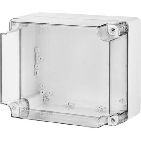 Scatola ermetica industriale 340x270x165mm IP65 grigia, coperchio trasparente 2726-01
