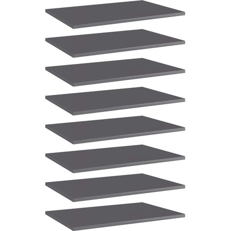 805265 Bookshelf Boards 8 pcs High Gloss Grey 60x40x1,5 cm Engineered Wood vidaXL (1/5)