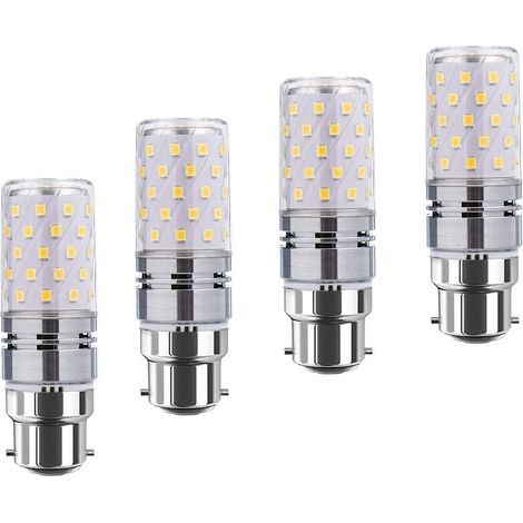 LED B22 de maïs Bulbs12W, 100W Incandescent équivalent, 1200lm, blanc chaud 3000K ampoules Chandelier, Bougie décorative Culot B22 (1/4)