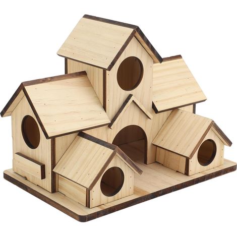 Maison D'oiseau en Bois inachevé à Peindre, Maison d'oiseaux Suspendue avec des Nichoirs de Design d'art pour Maisons d'oiseaux Décoratives pour Jardin Extérieur Intérieur