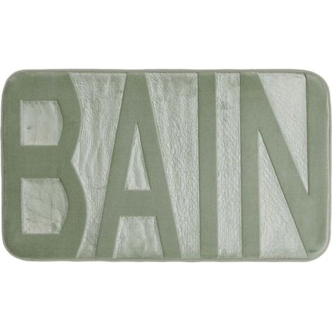 Tapis de Bain Microfibre "Relief" 45x75cm Sauge (1/5)