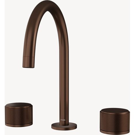 Kroos – Robinet mélangeur de lavabo sur plage or rose brossé – Finition métal – Bec haut – 1 poignée – Pour salle de bain moderne
