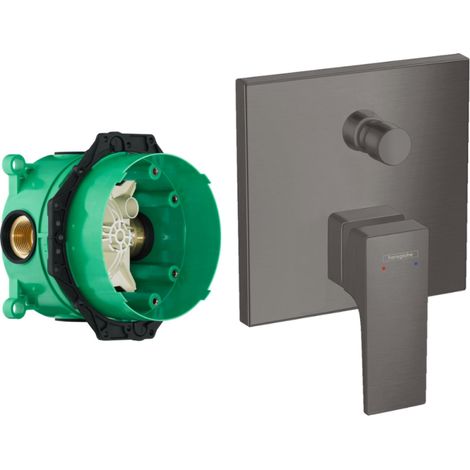 HANSGROHE Metropol frontal para mezclador empotrado de baño-ducha Negro Cromo cepillado con cuerpo empotrado