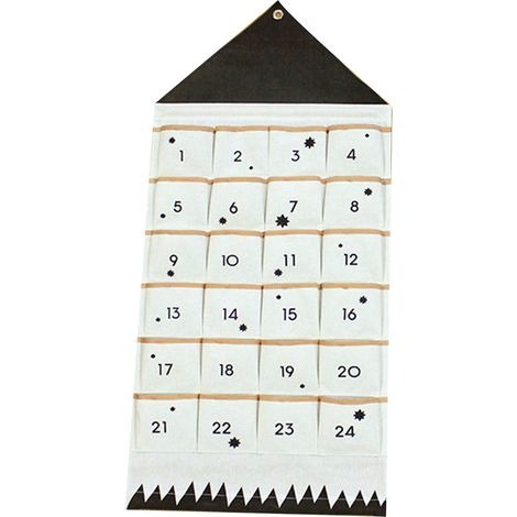 Calendrier De Lavent En Tissu - 24 Poches Réutilisable - Décoration Murale Pour Noël - Dimensions 120 X 50 Cm - 1 Pièce (1/5)