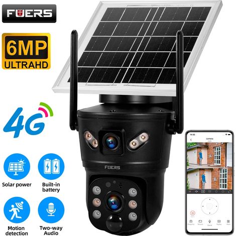Caméra PTZ solaire 4G LTE, caméra extérieure à double objectif, surveillance de sécurité domestique (1/5)