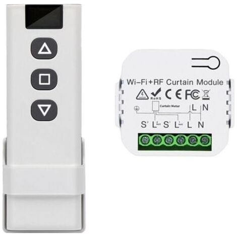 Houhence – Interrupteur sans fil pour volets roulants – Télécommande RF 433 MHz – Portée 100m – Compatible moteurs AC 110-240V – Installation facile (1/5)