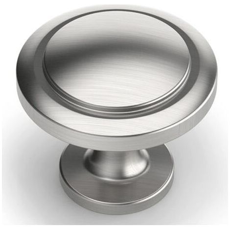 Lot de 20 Boutons de Meuble Cuisine Rond en Alliage de Zinc - Poignées pour Porte Placard Nickel Brossé (1/5)